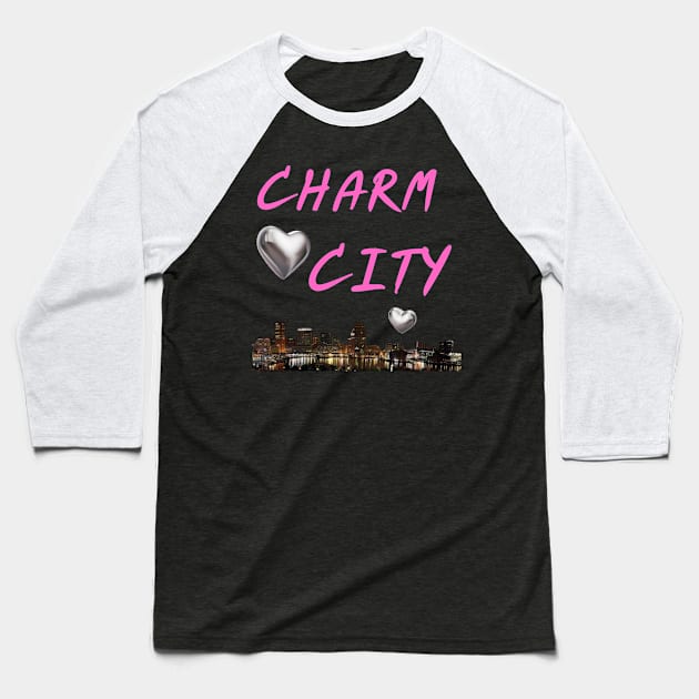 CHARM CITY BALTIMORE DESIGN Baseball T-Shirt by The C.O.B. Store